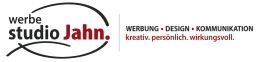 Logo von werbestudio Jahn mit dem Zusatz „Werbung · Design · Kommunikation“